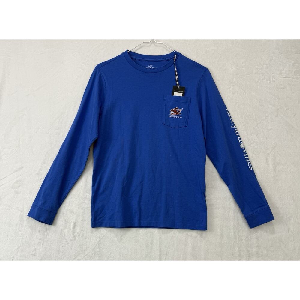 Vineyard Vines Shirt Blue With Whale Graphic Boys Size L 16 NWT